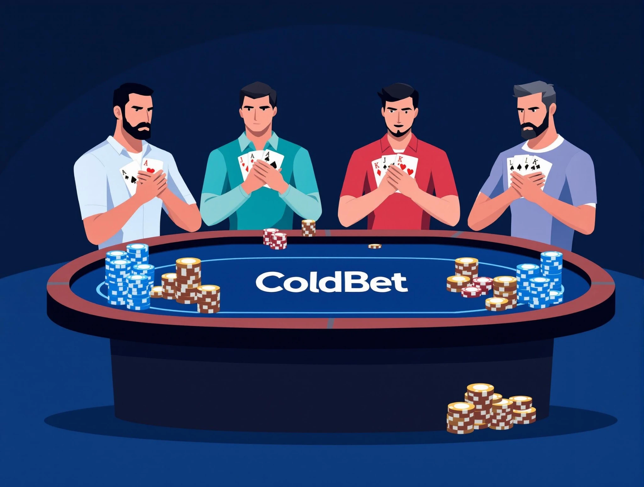 Cold Bet casino poker game with cards and chips
